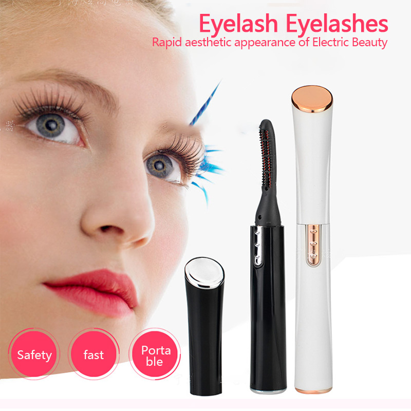 USB Rechargeable Curler Portable Electric Heated Eyelash Curler Lasting Eyelash Ironing Makeup Curling Tool Kit