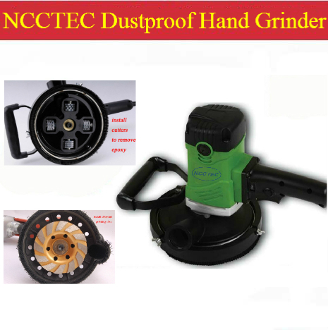 6'' Dustproof electric hand held grinder scarifier | 150mm professional tools for removing epoxy and grinding concrete | 4kg