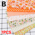 7pcs/set 25*25cm Cotton Fabric DIY Assorted Squares Pre-Cut Quilt Quarters Bundle Floral dots lattice stripes geometric patterns