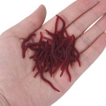 50Pcs/lot Soft Lure Fishing Simulation Earthworm red Worms Artificial Fishing Lure Tackle Lifelike Fishy Smell Lures