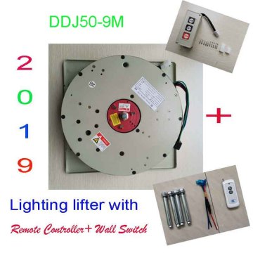 50KG 9M Wall Switch+Remote Controlled Lighting Lifter Chandelier Hoist Lamp Winch Light Lifting System,110V,120V,220V,230V,240V