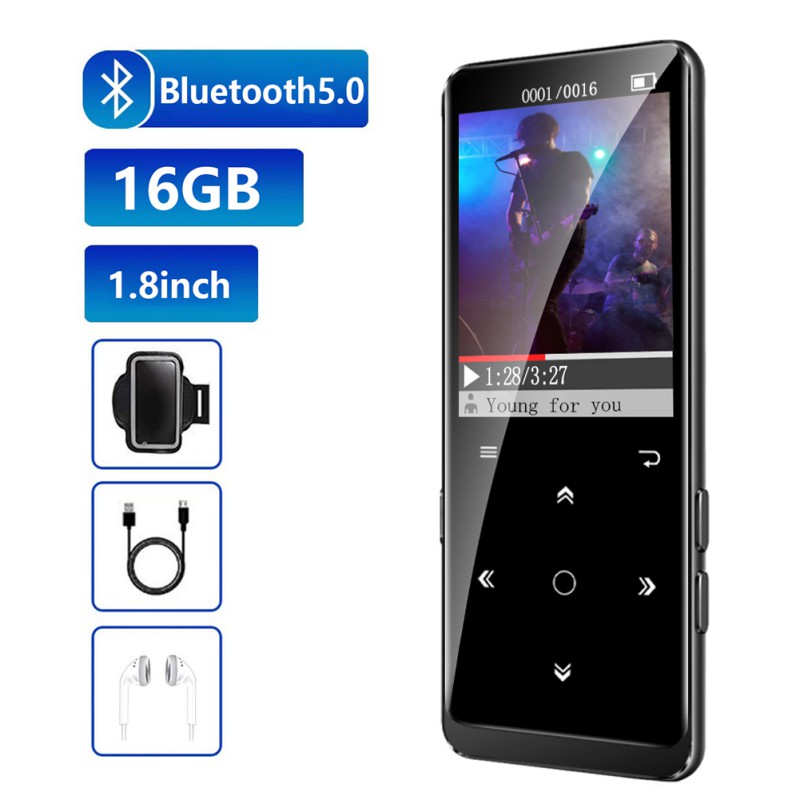 M8 MP3/MP4 Player With Bluetooth 5.0,16GB Music Player With FM Radio Recording,1.8\' Screen,HiFi Lossless Sound Player Newest