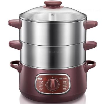 Double-layer Stainless Steel Electric Food Steamer 800W 8L Automatic Electric Steamer 90 mins Twist Timing Hot Pot
