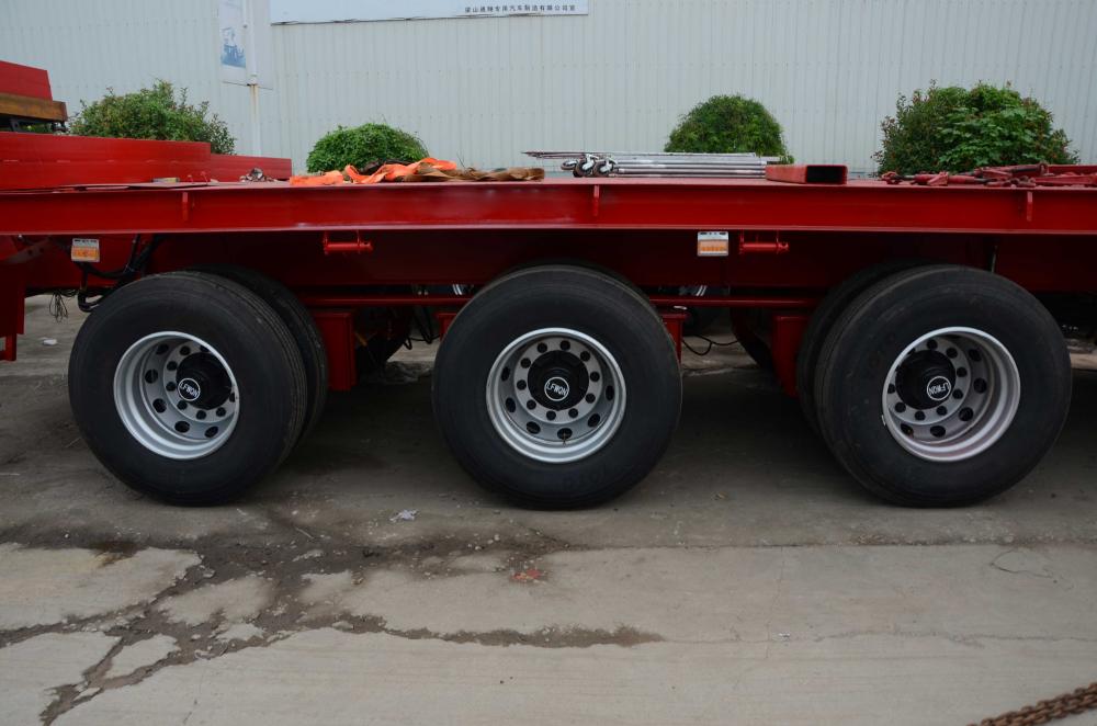 Hydraulic climbing ladder low bed semi trailer