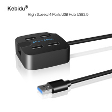 kebidu 4 Ports USB Hub 3.0 High Speed 5Gbps USB Splitter Adapter For Desktop Laptop With Phone Holder For Phone Tablet PC Laptop