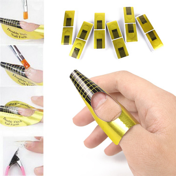 100pcs Professional French Nail Form Tips Nail Art Form Acrylic UV Gel Tip Nails Sticker Extension Form Guide Stencil