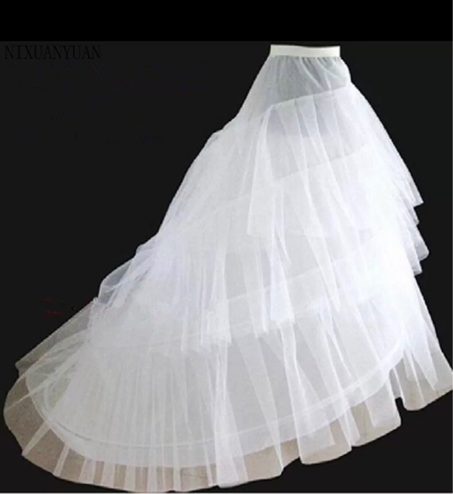 High Quality White 2 Hoops Petticoat Crinoline Slip Underskirt For Wedding Prom Bridal Gown Tiered Skirts