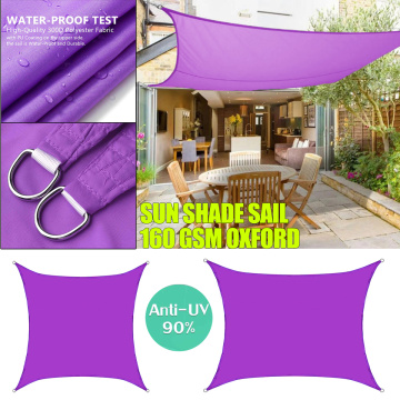 Purple 300D Sun Shade Sail Square Rectangle Home Outdoor Garden Waterproof Canopy Patio Plant Cover UV Block Awning Decoration