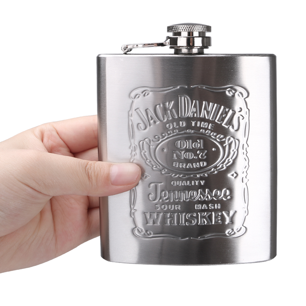 7oz Stainless Steel Hip Flask Set Pocket Flagon Whiskey Alcohol Vodka Hip Flasks Wine Beer Alcohol Bottle With Gift Box