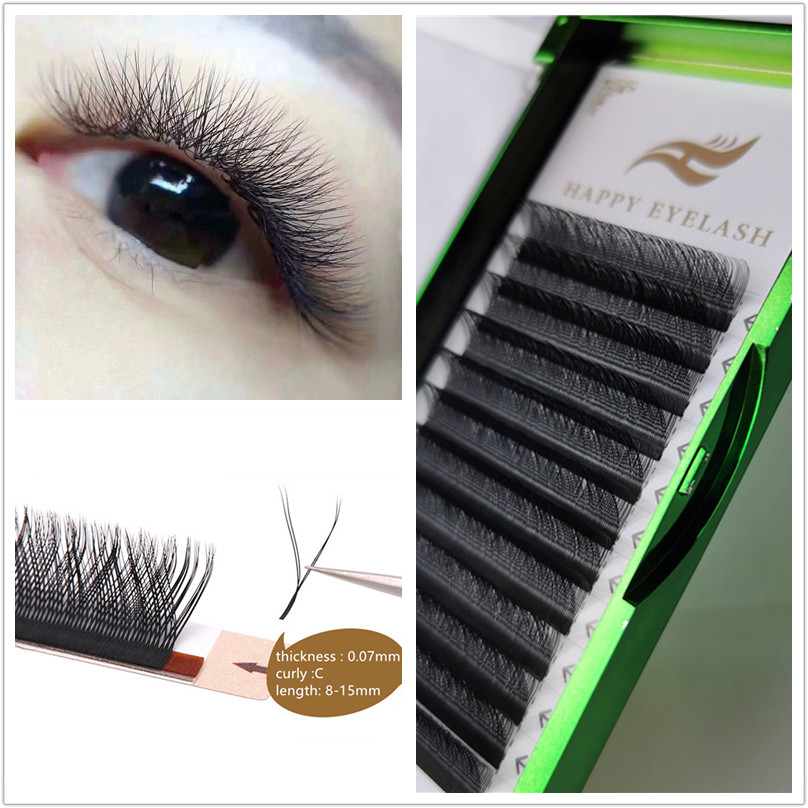 8-15mm Mix YY Premade Fans Eyelash Extensions For Salon Individual Eyelash Extensions For Wholesale Price OEM Happy Eyelash