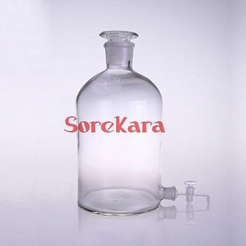 2500ml Glass Aspirator Bottle With Ground-in Stopper And Stopcock For Serving Wine Or Water Lab Use