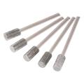 5PCS Diamond Coated Cylindrical Burr 4mm Chainsaw Sharpener Stone File Chain Saw Sharpening Carving Grinding Tools