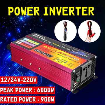 Solar Inverter DC 12/24V To AC 110/220V Peak Power 6000W Inverter Voltage Transformer Converter for Car Truck Home