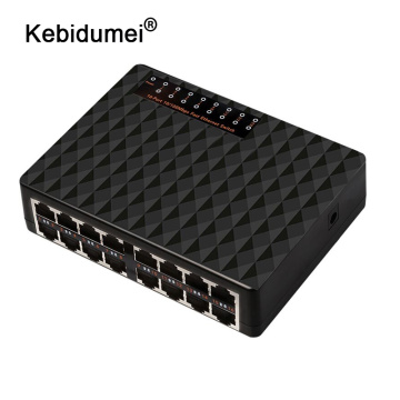 kebidumei 10/100Mbps 16 Ports Fast Ethernet Network Switch with EU plug LAN RJ45 Vlan Switcher Hub For Desktop