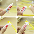 10pcs Travel Toothbrush and Toothpaste Set Hotel Disposable Toothbrush Kit (Mixed Colors)