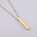 Fashion Simple New Long Rectangle Men Pendant Necklace Stainlees Steel Chain Necklace For Men Women Jewelry