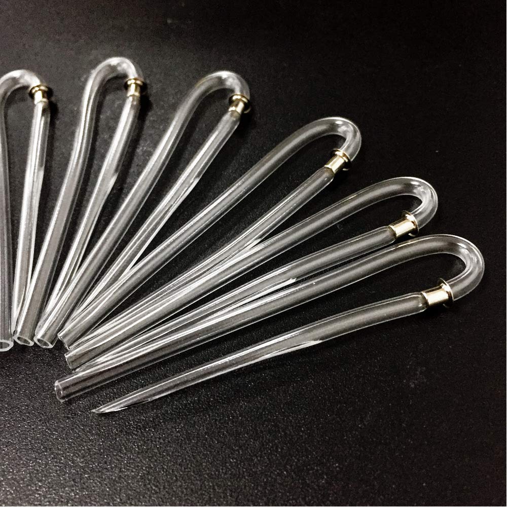 8pcs Preformed BTE Hearing Aid Earmold Tubing Tubes 3.2 mm OD with Metal Tube Lock for Hearing Aids