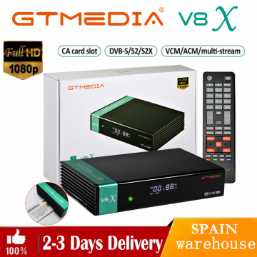 GTmedia V8X Satellite Receiver DVB-S/S2/S2X SCART+CA LED Display 2.4G WiFi HD 1080P V8 Receptor Digital Satellite tv Decoder v8