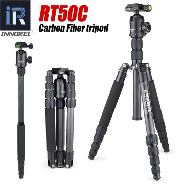 RT50C Carbon Fiber tripod monopod for dslr camera light Portable stand compact professional tripe for Gopro Better than Q666C