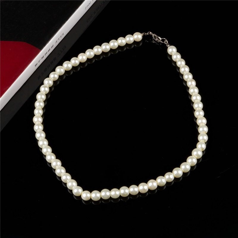 Pearl Necklaces For Women 8mm Simulated Pearl Chain Necklace Collier Femme Choker Wedding Bridal Jewelry Party Gifts Bijoux