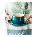 Luxury Nordic Home Blue Cup Small Luxury Coffee Cup Set Reusable Tea Cups and Saucer Sets Pack Utensil Taza Cafe Home Drinkware