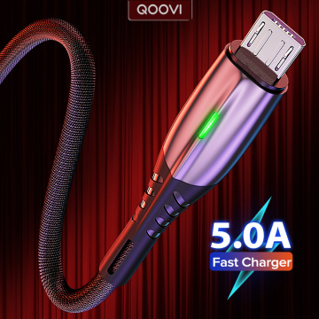 5A 2m Micro USB Type C Cable LED Android Mobile Phone Charger Fast Charging Microusb Data Cord Charge For Xiaomi Samsung Huawei