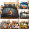 3D Bedding Sets Animal Fox Duvet Quilt Cover Set Comforter Bed Linen Pillowcase King Queen Size Home Textiles