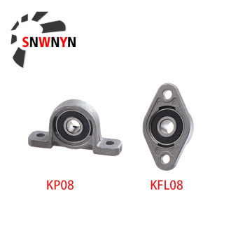 Zinc Alloy Diameter 8mm Bore Ball Bearing Pillow Block Mounted Support 2pcs KP08 KFL08 T8 Horizontal Vertical Lead Screw Support