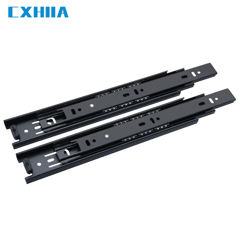 CXHIIA 45mm Drawer Slide Rail Thickened Three - Section 10 - 24 Inch Damping Buffer