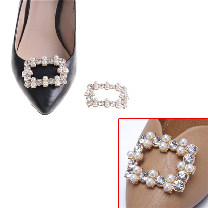 1pc Rhinestones Crystal Decorations Women Shoes Clips DIY Shoe Charms Jewelry Bowknot Shoes Decorative Accessories