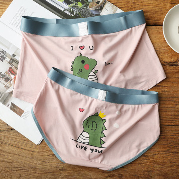 Couple Dinosaur print couple underwear soft modal men and women boxer briefs fashion high quality pair underpants