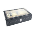Faux Leather Watch Box Display Case Organizer Jewelry Storage Box 12 Slot Ring Earring Watch Watch Box Jewelry Display Cabinet