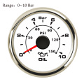 52mm Boat Car Oil Pressure Gauge 0~10 Bar/ 0~5Bar Waterproof Oil Pressure Meter with 7 Colors Backlight