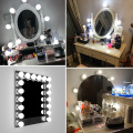 LED Makeup Mirror Light USB 12V Dressing Table Vanity Lamp LED Hollywood Cosmetic Lights Stepless Dimmable Bathroom Wall Lampy