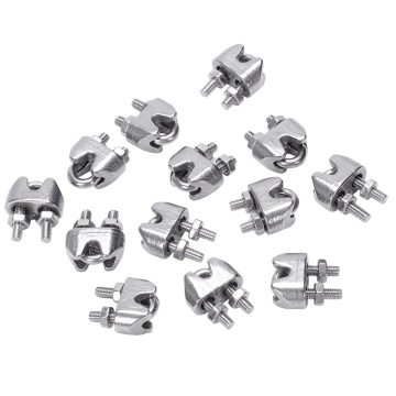 Wire Rope Clip Mainly used in ships. 2mm 1/16 Inch Stainless Steel Wire Rope Cable Clamp Fastener 12pcs