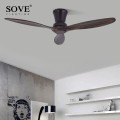 SOVE White Nordic Modern LED Wooden Ceiling Fan Wood Ceiling Fans Lamp Living Room Attic Fan DC Ceiling Fans With Lights 220v