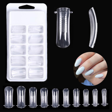 False Clear Nail Tips Practice Display Nail Tips Natural Transparent Finger Full Acrylic Tips Quick Building Nail Gel Nail Art