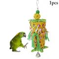 1pc Parrot Hanging Toy Anti-Biting Parrot Cage Foraging Toy Chewing Toy With Bell Pet Supplies Random Color