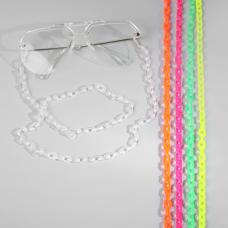 New Design Clear transparent Sunglasses Acrylic Chain For Women Glasses Lanyard Strap Necklace Reading Glasses 7 colors