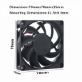 100 PCS Gdstime 2Pin 7cm 70MM Cooler Fan 70 x 70 x 15mm 7015s 5V DC Brushless Axial Industrial Flow Cooling Fan