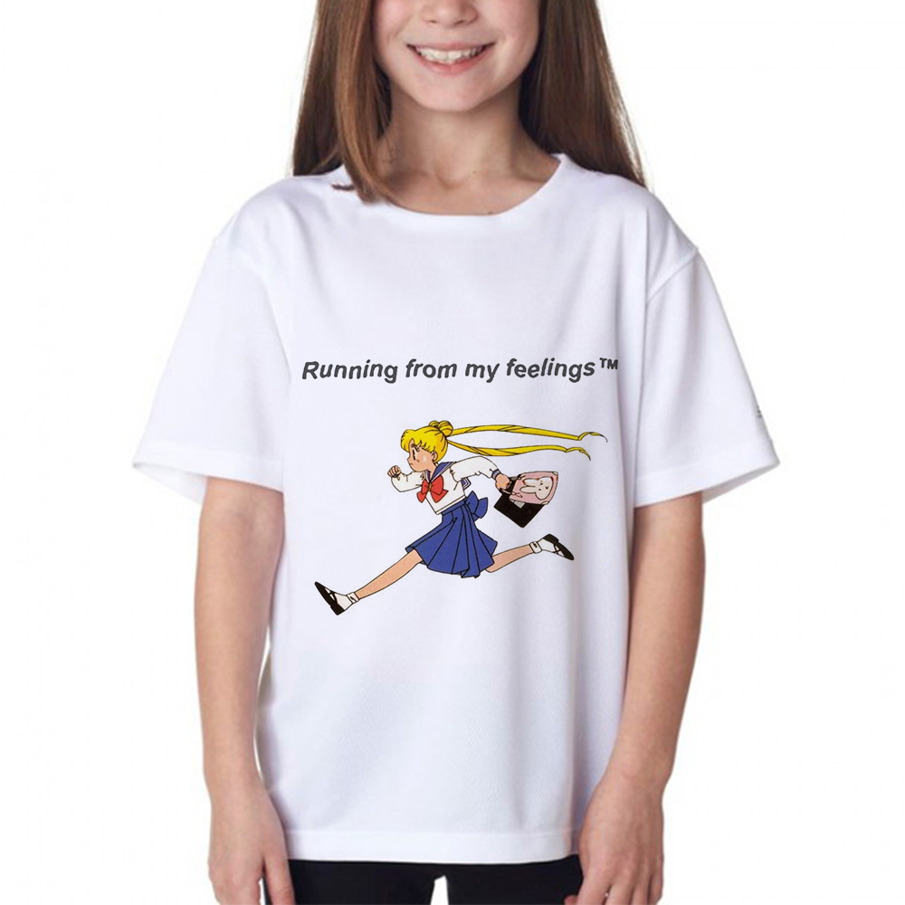 Sailor Moon Princess Print Children T-shirt Animation Summer Short Sleeve O-neck T Shirt Baby Girls Tshirt Kids Kawaii Clothing