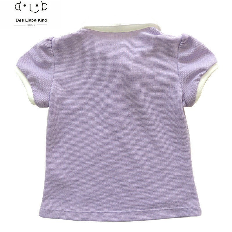 Baby girls brand T shirt kids polo shirts children T-shirts peter pan collar short sleeve girls tees 3-9yrs