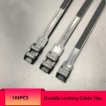 Unique Double Self-Lock Black Nylon Cable Ties Fasten Loop Electrical Wire ties UV Heavy Duty Zip ties 50Pcs