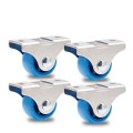 4 Pcs Hot New Arrival 1 Inch Dia Universal Furniture Caster Furniture Trolley Iron Top Plate Silent Rubber Fixed Caster Wheel