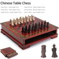 32Pcs/Set Wood Chess Chinese Retro Terracotta Chessman Chess Wood Do old Carving Resin Chessman Birthday Christmas Gift