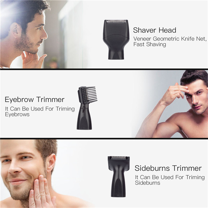 4in1 Rechargeable nose hair trimmer beard trimer for men ear face eyebrow electric trimmer hair removal machine grooming kit S34