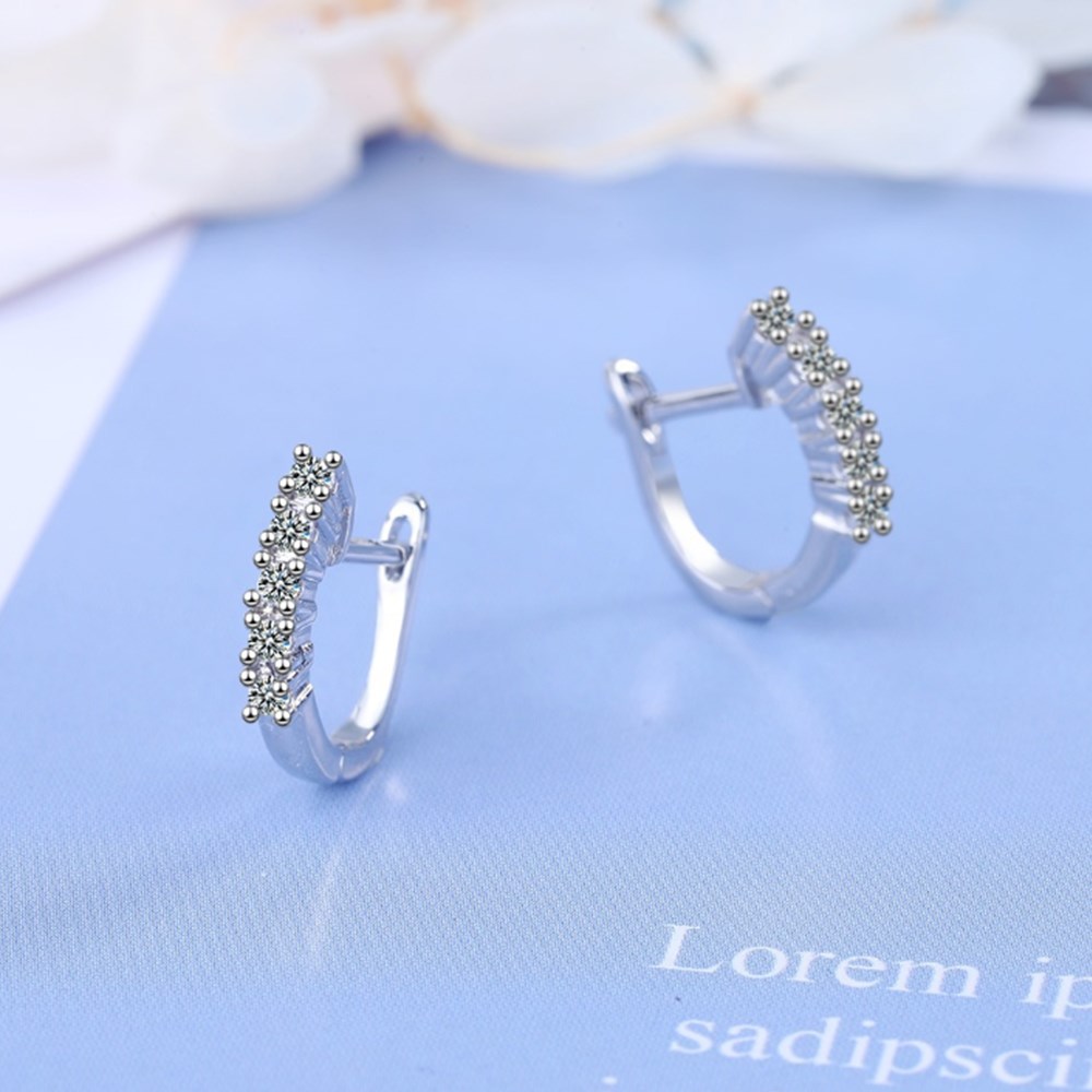 NEHZY 925 sterling silver new women fashion jewelry high quality crystal zircon earrings hot sale retro simple hollow earrings