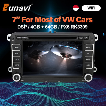 Eunavi 2 Din Android Auto DVD Car Radio Multimedia For VW GOLF 5 Polo Bora JETTA B6 PASSAT Tiguan Skoda Octavia Touran GPS DSP