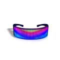 Transparent rechargeable LED flashing glasses party club LED glasses with bluetooth programmable digital LED display screen