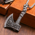 1pc Viking Odin's Raven Wolf Axe Pendant Necklace Men Women Drop Shipping